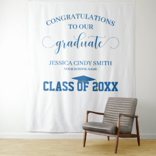 Modern Graduation Photo Booth Prop Tapestry