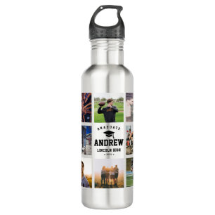 Modern Graduation Photo Collage Instagram Cool 710 Ml Water Bottle