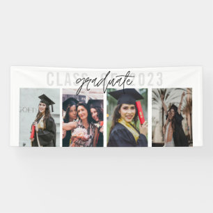 Modern Graduation Photo Collage Party Banner