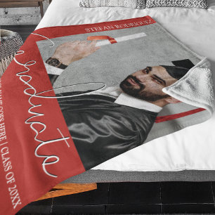 Modern Graduation Photo Fleece Blanket