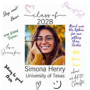 Modern Graduation Photo Guest Signature Poster