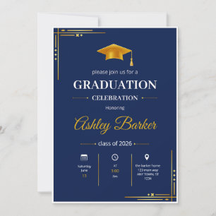 Modern Graduation Photo Invitation