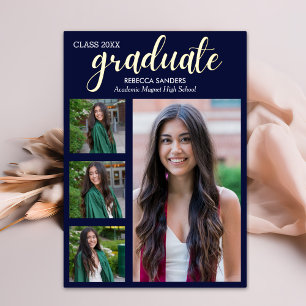 "Modern Graduation Photo Invitation – 4 Photo 