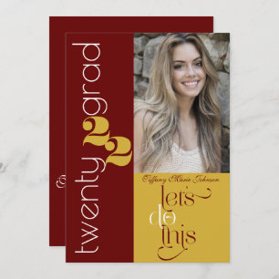 Modern Graduation Photo School Colours Invitation