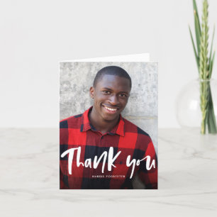 Modern graduation photo thank you card