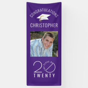 Modern Graduation Purple Stylist Class Year Banner