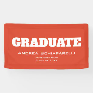 Modern Graduation Red and White Banner