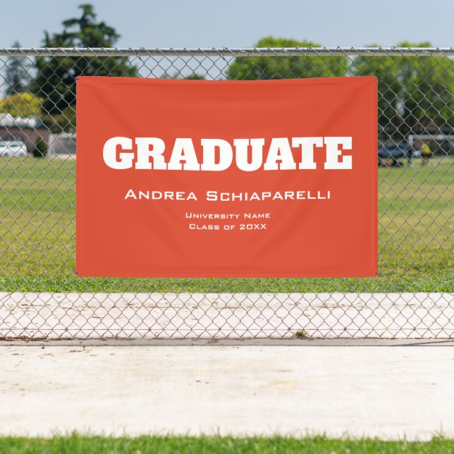 Modern Graduation Red and White Outdoor Banner (Insitu)