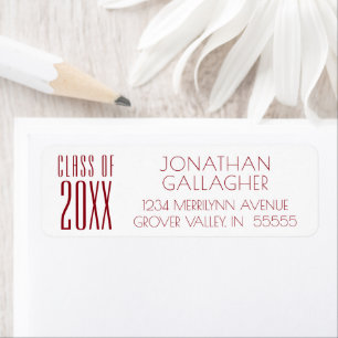 Modern Graduation Red Class Year Typography