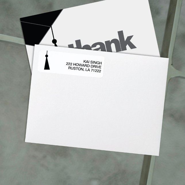 Modern Graduation Return Address Label (Creator Uploaded)