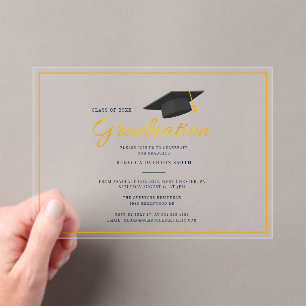 Modern Graduation Script 2026 Party Acrylic Invitations