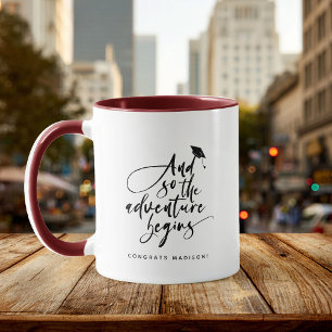 Modern Graduation Script Congrats Trendy Quote Mu Mug