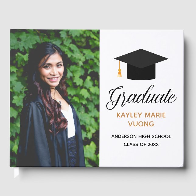 Modern Graduation Senior Graduate Photo 2023 Class Guest Book (Front)
