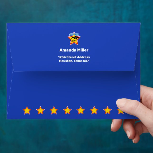 Modern Graduation Super Grad Rectangular Editable  Envelope (Hand)