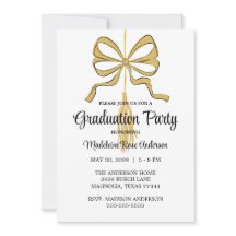 Modern Graduation Tassel and Bow Gold