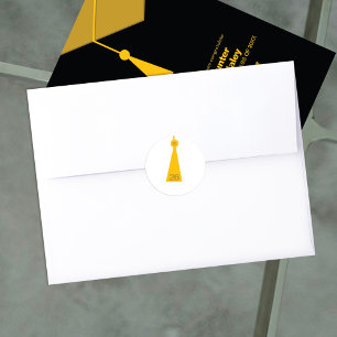 Modern Graduation Tassel Envelope Seal Sticker