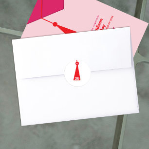 Modern Graduation Tassel Envelope Seal Sticker