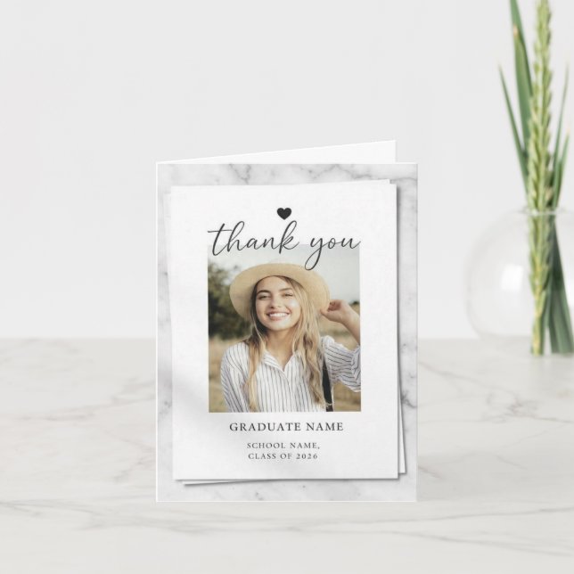 Modern Graduation Thank You Card  (Front)