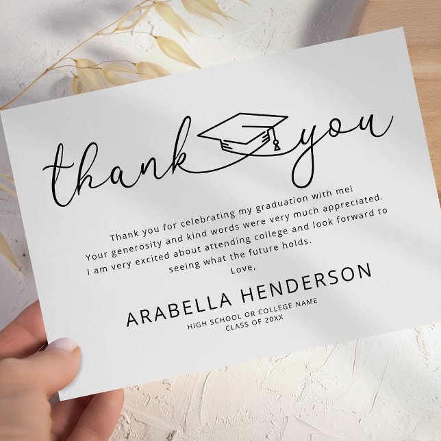 Modern Graduation Thank You Card (Creator Uploaded)