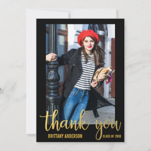 Modern Graduation Thank You Graduate Card Gold