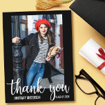 Modern Graduation Thank You Graduate Photo WB Postcard<br><div class="desc">Modern Graduation Thank You Photo Postcard</div>