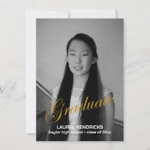 Modern Graduation Two Photos - Announcement