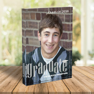 Modern Graduation Typography Acrylic Photo Block