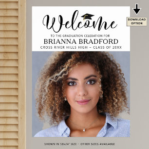 Modern Graduation Welcome Photo Script Poster