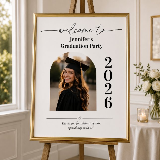 Modern Graduation Welcome Sign with Photo (Creator Uploaded)