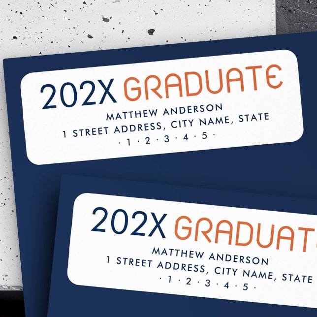 Modern graduation year graduate return address (Modern graduation year graduate return address label)