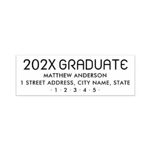 Modern graduation year graduate return address self-inking stamp