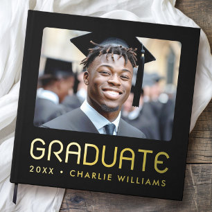 Modern graduation year photo graduate guest book