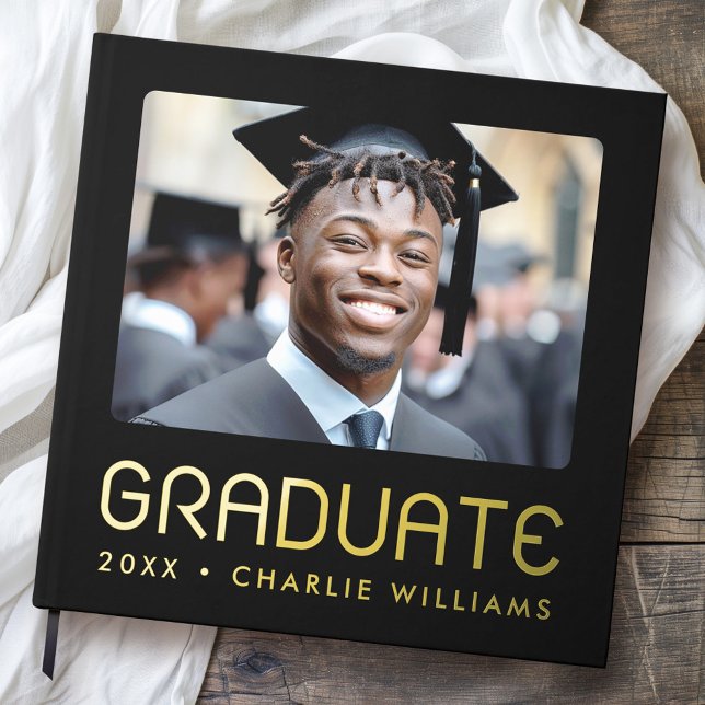 Modern graduation year photo graduate guest book (Modern graduation year photo graduate guest book)