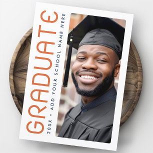 Modern graduation year photo graduate thank you card