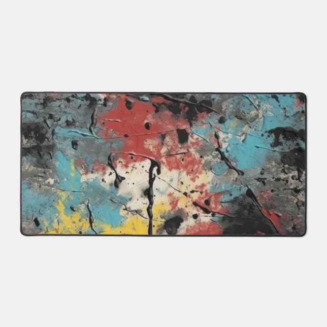 Modern Graffiti Drip Paint Colorful Urban Custom  Desk Mat (Front)