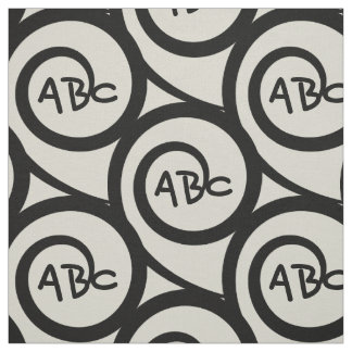 Modern Graffiti Monogram Spiral Pattern Fabric