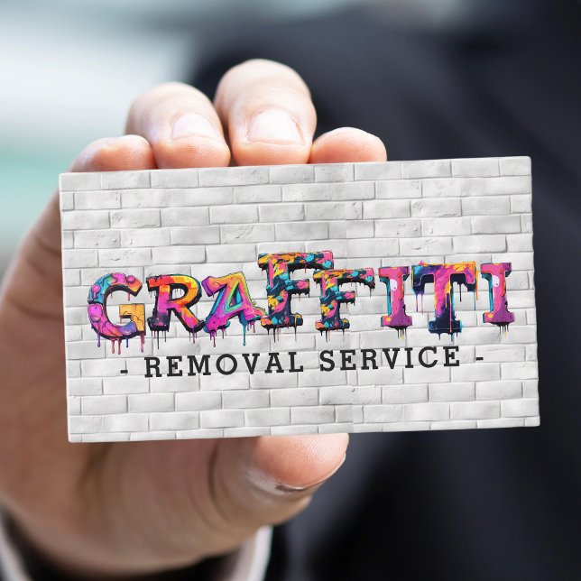 Modern Graffiti Removal Service Business Card (Modern Graffiti Removal Service Business Card)