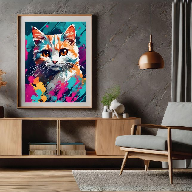Modern Graffiti Style Cat Poster (Modern Graffiti Style Cat Poster)