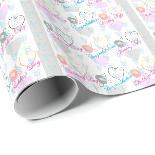 Modern Graffiti Style Wedding Shower Gift Wrap
