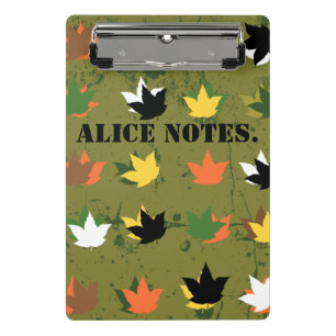 Modern grafic pattern. Alice notes. Personalise Mini Clipboard