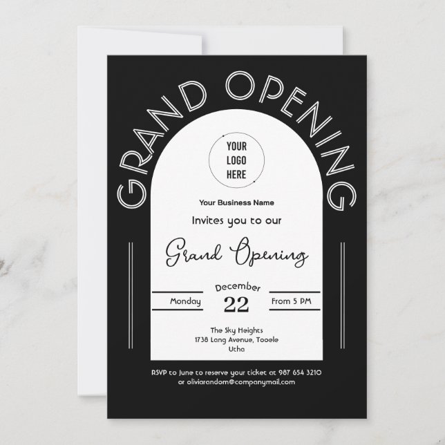 Modern Grand Opening business Invitation (Front)