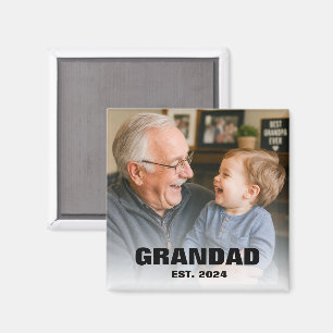Modern Grandad Est Year Keepsake Photo Magnet