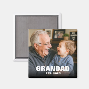 Modern Grandad Est Year Keepsake Photo Magnet