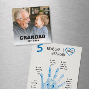 Modern Grandad Est Year Keepsake Photo Magnet