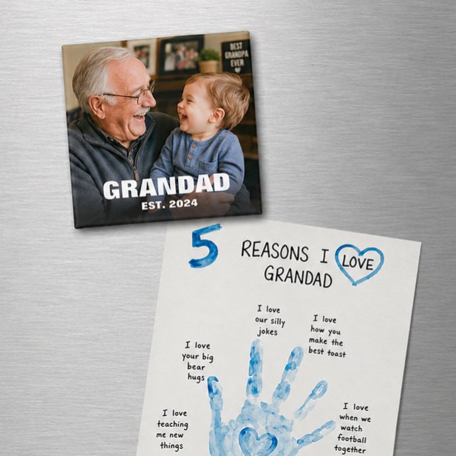 Modern Grandad Est Year Keepsake Photo Magnet (Modern Grandad Est Year Keepsake Photo Magnet)