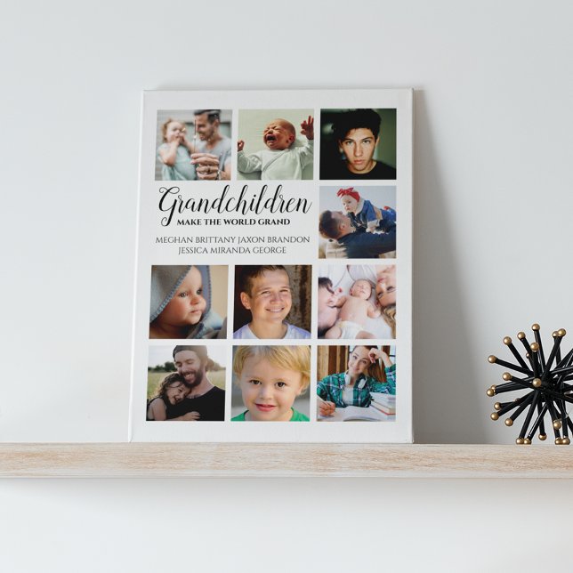 Modern | Grandchildren | Photo Collage Plaque (Creator Uploaded)