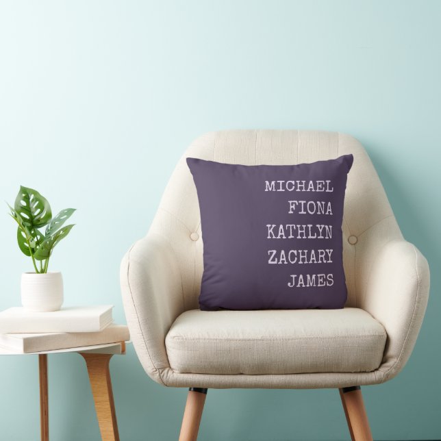 Modern Grandkids Names Purple Cushion (Chair)