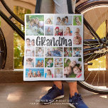 Modern Grandma 21 Photo Collage Custom Colour Tote Bag<br><div class="desc">Modern Grandma 21 Photo Collage Custom Colour Tote Bag. Create a photo collage tote bag for GRANDMA to show off her grandchildren utilising this easy-to-upload photo collage template with 21 pictures in various shapes and sizes and a modern, fun typography for the title in your choice of colours for the...</div>