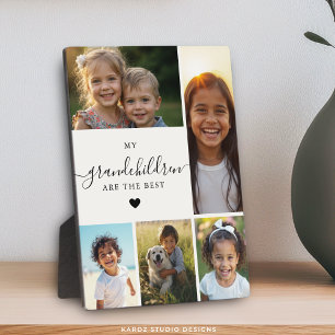 Modern Grandma Grandchildren Photo Collage  Plaque