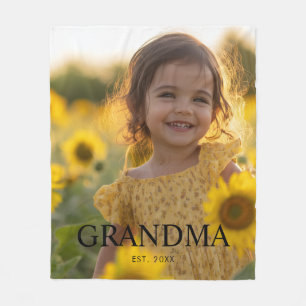 Modern Grandma Photo Fleece Blanket